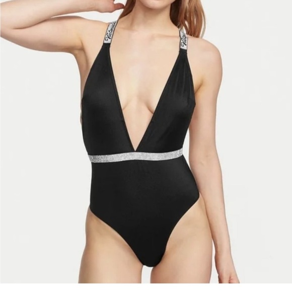 NWT VICTORIA'S SECRET SWIM Shine Strap Plunge One-Piece Swimsuit Small - Picture 7 of 10